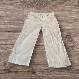 J.Jill Striped Linen Stretch Blend Wide Leg Crop Pants Plus Size 16